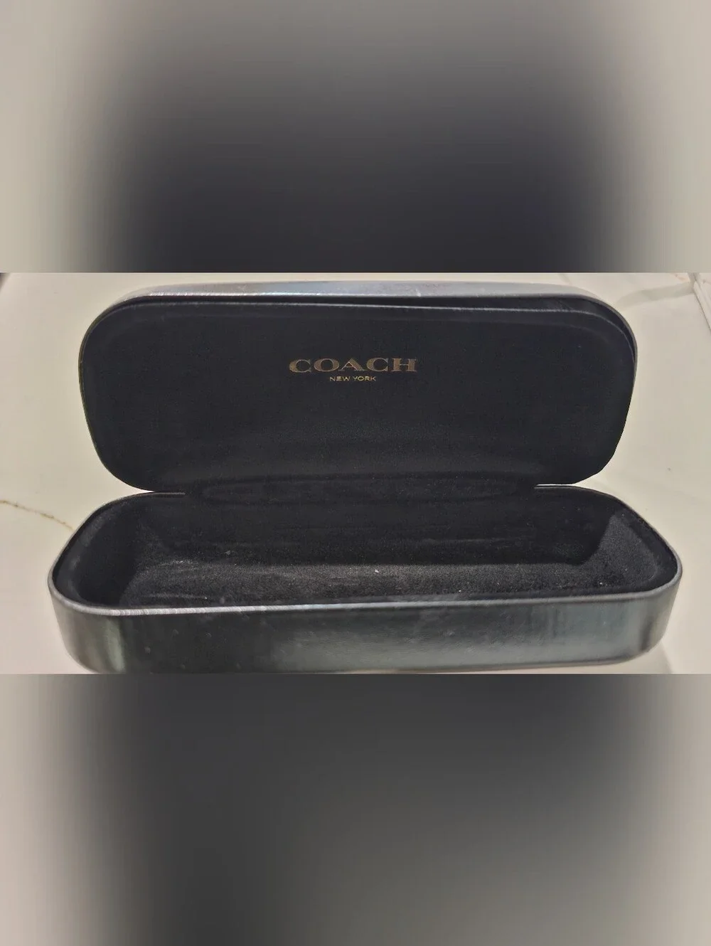 Coach New York Black Leather Logo Case